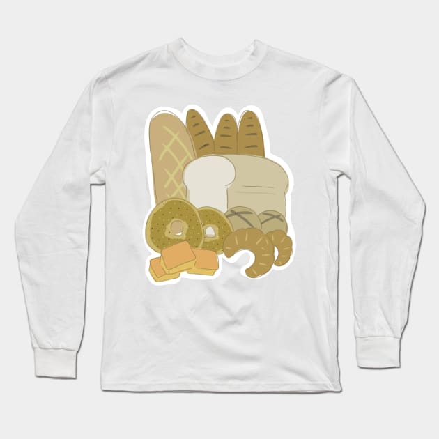 Many Different Breads Drawn Badly Long Sleeve T-Shirt by Xetalo